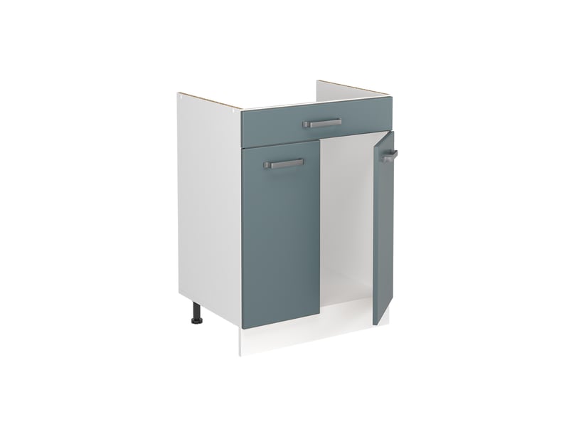  Vicco meuble bas sous-évier, bleu-grisblanc, 60cm sans plan de travail  - Conforama C