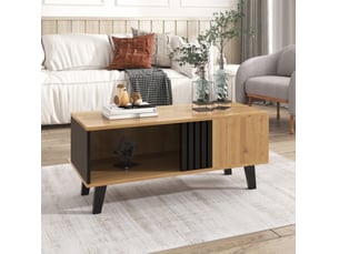 Table basse rectangulaire coloris bicolore <strong>DESMIU</strong> <strong></strong> - 60 cmx100 cm