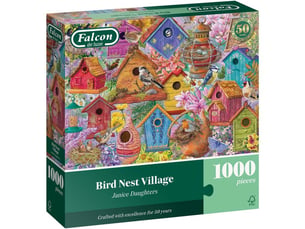 Puzzle jumbo 1000 pieces village oiseaux et nids 12 ans