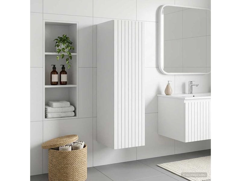  Cabinet salle de bain mural, meuble de rangement blanc brillant shl7141  - Conforama B