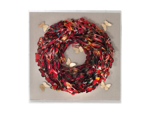 Tableau déco papillons envol 80x80cm multicolore