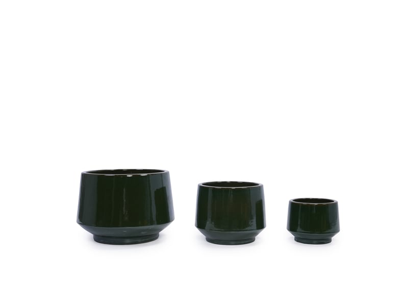  Lot de 3 pots de fleurs 38,12822,9 cm trou de drainage vert antique  - Conforama A