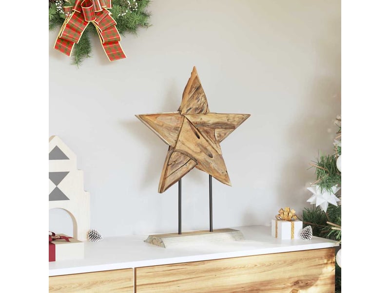  Étoile de noël marron 43,5 x 13,5 x 59 cm bois de teck massif  - Conforama C
