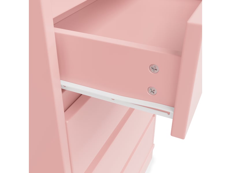  Armoire penderie avec 4 tiroirs et tringle en métal blanc et rose N657P19614950R - Conforama D