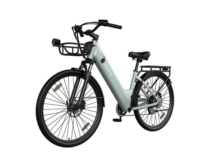 Velopro c1 pro vélo électrique 250w 36v 18ah 27.5*1.95 cadre ouvert adulte vélo de ville pour trajets quotidiens avec panier porte-bagons arrière écran lcd couleur capteur de vitesse frein à disque hydraulique 7 vitesses 25kmh - Conforama A