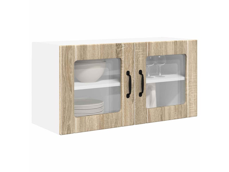  Cabinet de verre mural porto chêne sonoma 80x31x40cm  - Conforama C