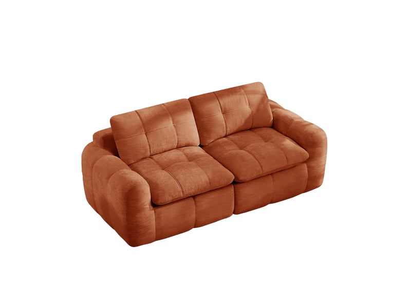  Canapé modulable 194x97x68 cm 2 places avec assise profonde coloris orange  - Conforama A