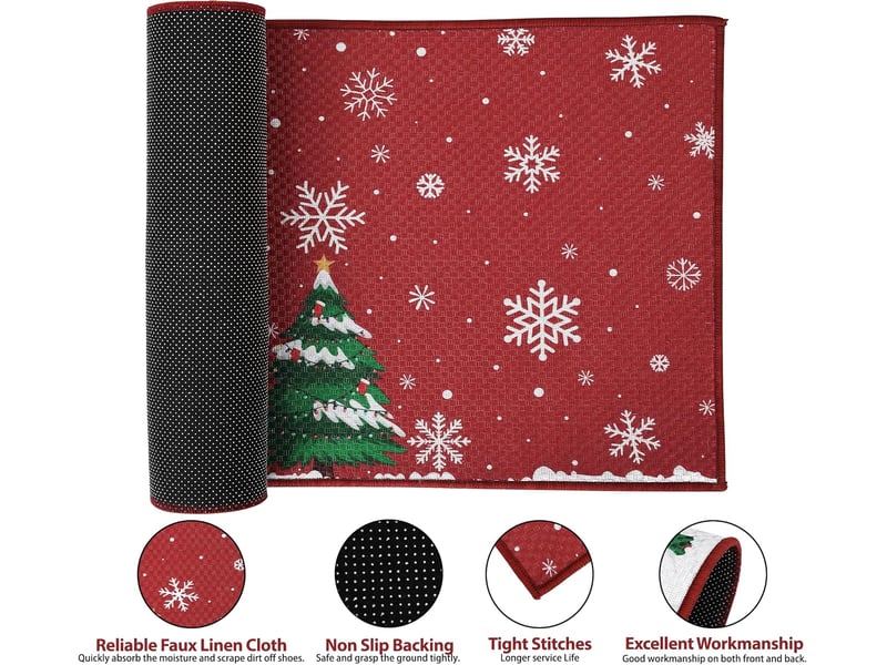  Paillasson de noël père noël rouge pour entrée extérieure, tapis de bienvenue pour porte d'entrée, tapis de noël antidérapant pour intérieur ou extéri  - Conforama D