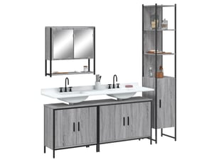 Ensemble de meubles de salle de bain 4 pcs sonoma gris cf63877