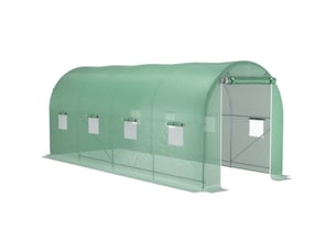 Serre tunnel 500x200x205 cm structure en métal verte