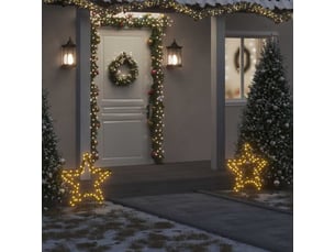 Décoration lumineuse étoile de noël avec piquets 80 led 60 cm