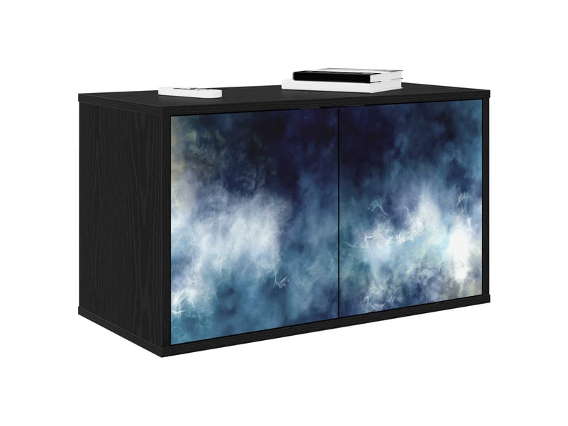  Meuble tv - banc tv - meuble de rangement mural raalte 69 x 33 x 40 cm chêne noir  - Conforama C