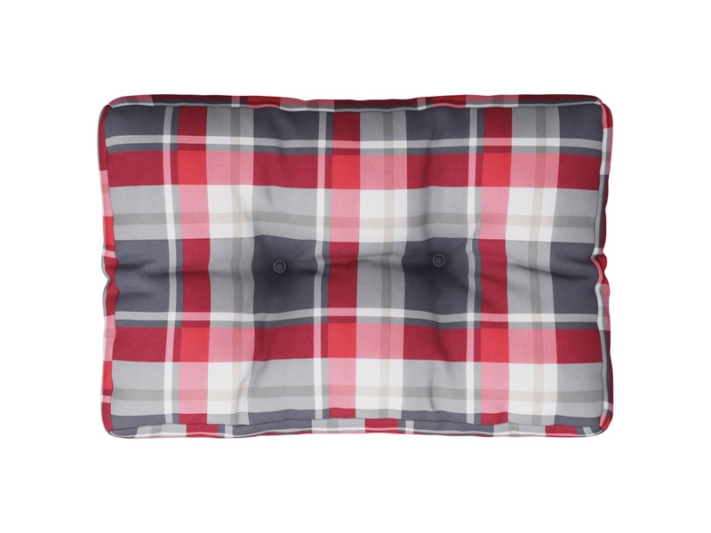  Coussin de palette, coussin de chaise, coussin de canapé motif à carreaux rouge 60x40x12 cm tissu cf55377  - Conforama A