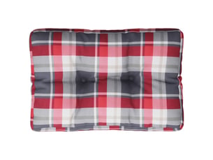 Coussin de palette, coussin de chaise, coussin de canapé motif à carreaux rouge 60x40x12 cm tissu cf55377