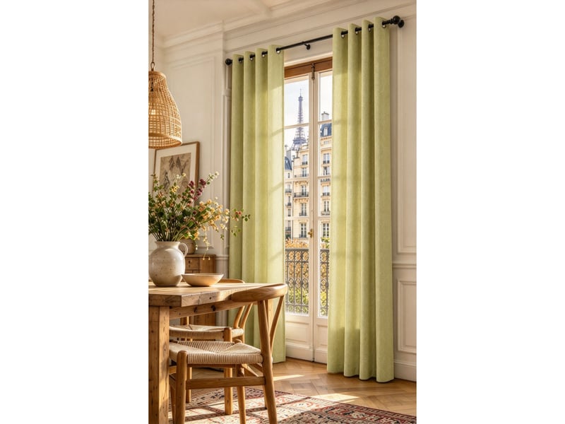  Lot de 2 rideaux à œillets 140 x 240 cm victoria fils teints jacquard  - Conforama A