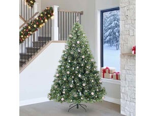 Sapin de noël artificiel, arbre de noël avec 300 led vert 240 cm pe et pvc shl7409