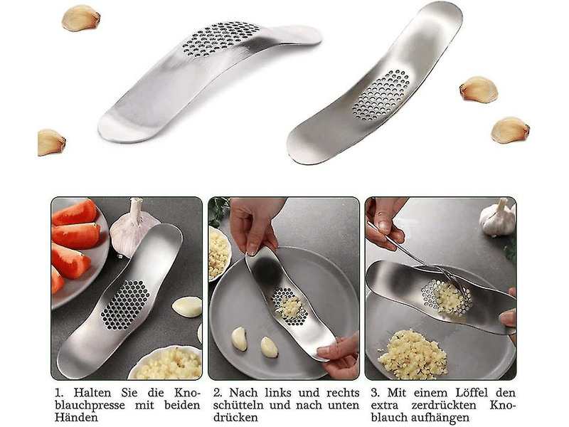 Presse-ail en acier inoxydable 304, ustensile de cuisine portable pour chefs, facile à nettoyer, passe au lave-vaisselle - Conforama E