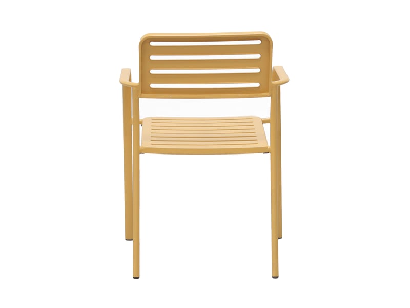  Lot de 4 fauteuils de jardin empilables en métal moutarde - baca  - Conforama E