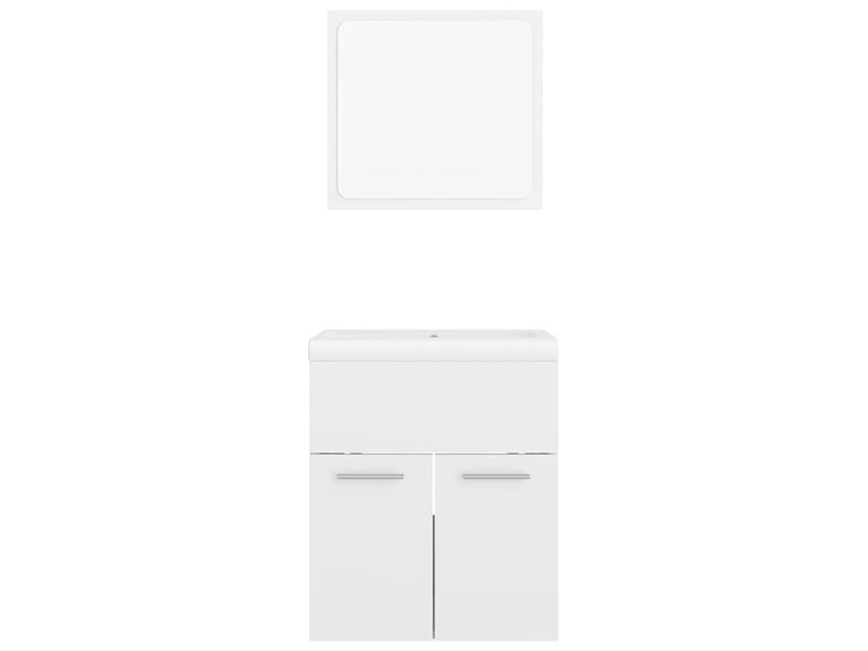  Ensemble de meubles de salle de bain blanc brillant aggloméré cf63902  - Conforama D
