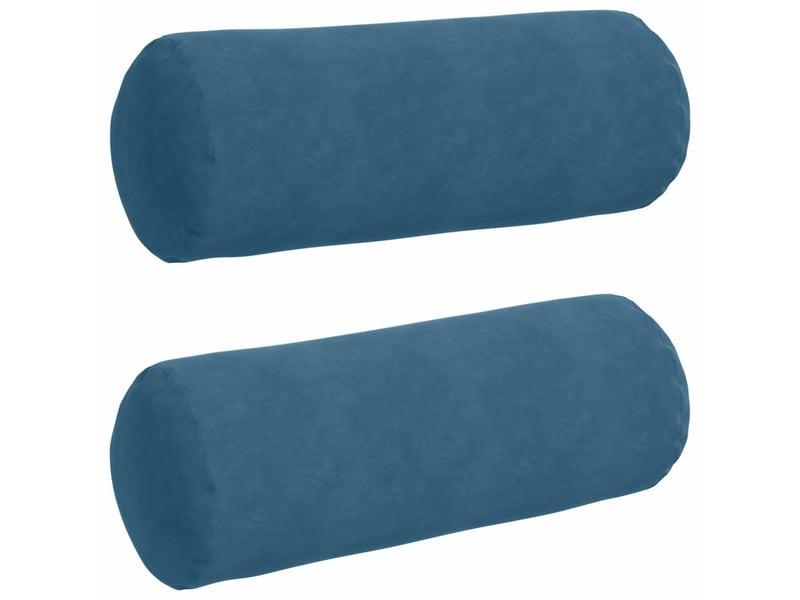 Lot de 2 coussins d'accent, coussins décoratifs, coussins lombaires bleu ø 25 x 70 cm cf56718 - Conforama A