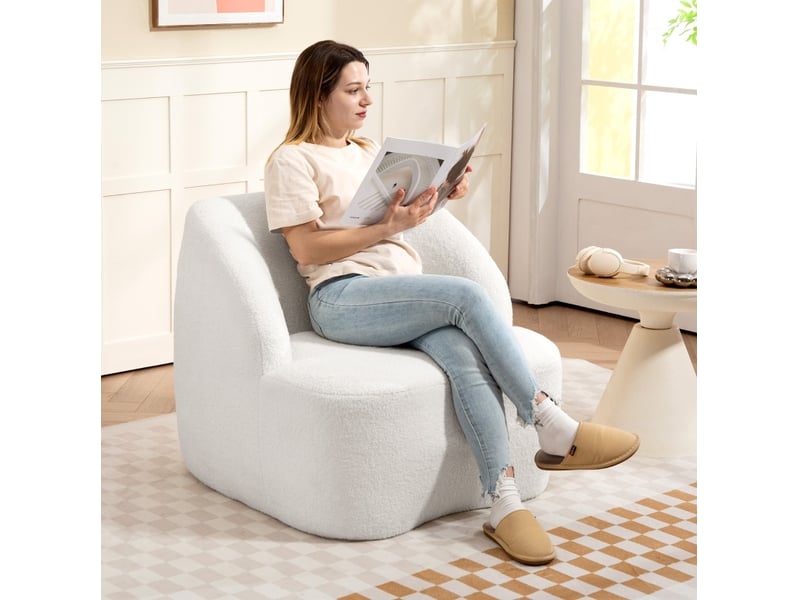  Fauteuil 81x82x73,5 cm confort mousse haute densité blanc cassé  - Conforama D