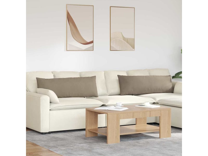  Lot de 2 coussins de canapé, coussins décoratifs tissu taupe 120 x 40 cm cf58951  - Conforama B