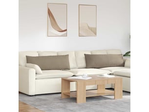 Lot de 2 coussins de canapé, coussins décoratifs tissu taupe 120 x 40 cm cf58951