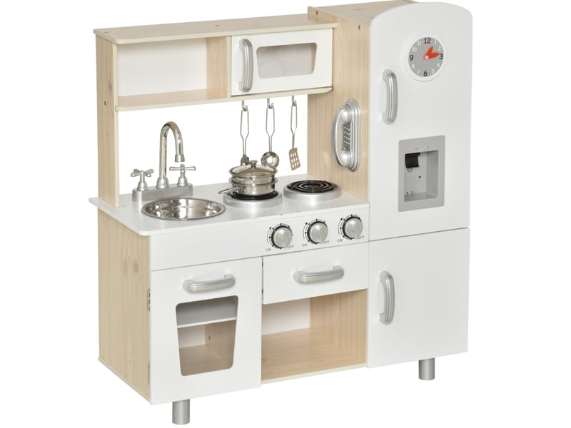  Cuisine jouet 74x30x81 cm avec accessoires mdf bois blanc  - Conforama A
