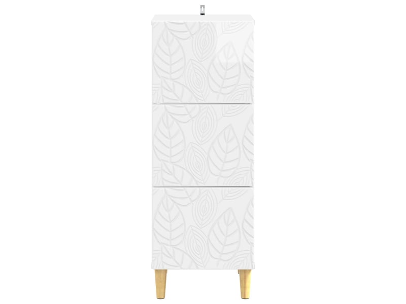  Armoire de rangement bureau, armoire à tiroirs blanc brillant 33 x 34,5 x 90 cm shl644  - Conforama E