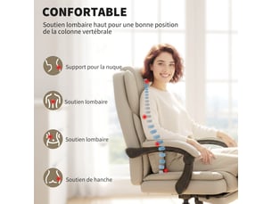 Fauteuil de bureau avec assise réglable en hauteur