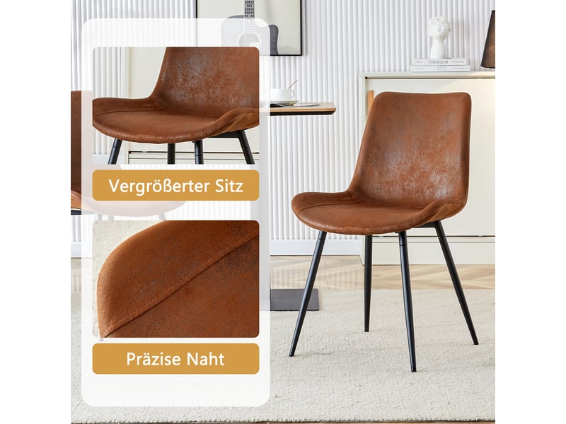  Ensemble table à manger et 4 chaises, 100 cm, forme ronde, en mdf et effet bois et tissu, style minimaliste, pour maison et appartement  - Conforama E