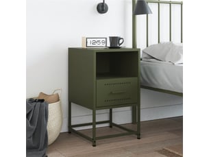 Table de chevet - cabinet de chevet - table de nuit vert olive 36x39x60,5 cm acier