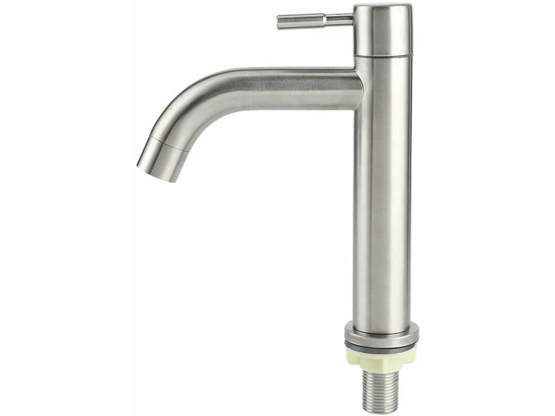  Robinet de lavabo simple en acier inoxydable brossé pour grand lavabo g12  - Conforama C