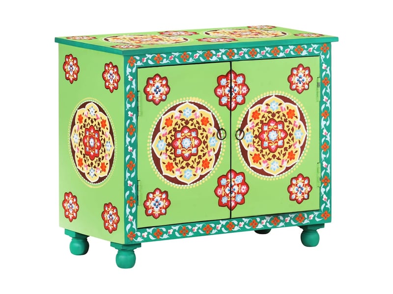  Buffet - bahut - meuble de rangement peint à la main multicolore 70x35x60 cm bois de manguier  - Conforama B