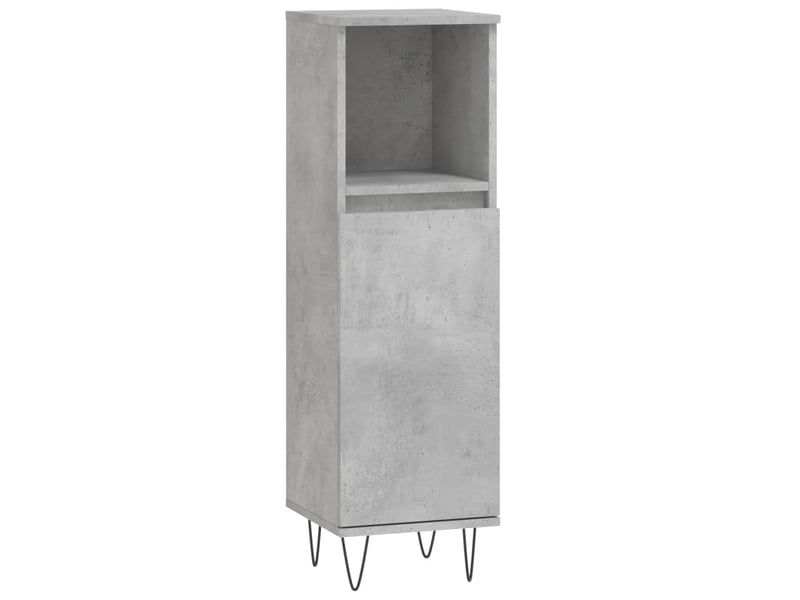  Armoire de salle de bain, meuble de rangement gris béton 30x30x100 cm  - Conforama A