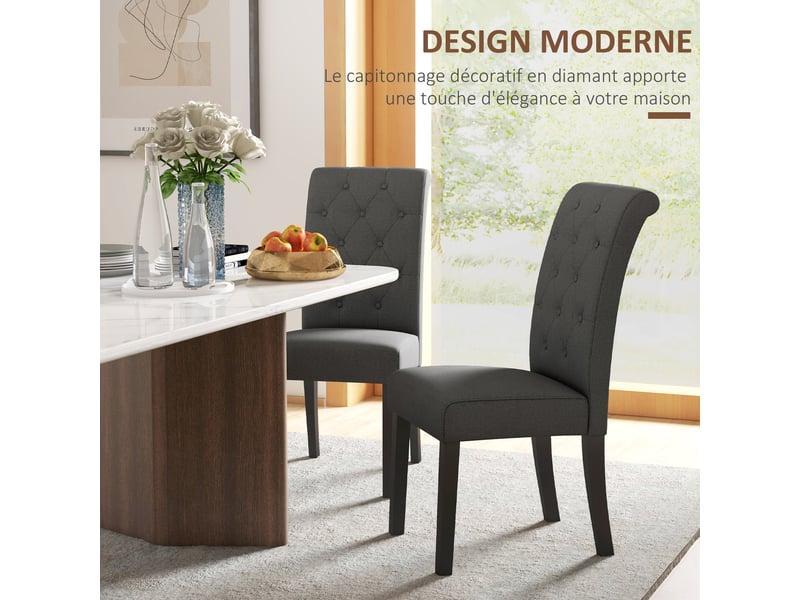  Lot de 2 chaises – confortables et élégantes – style moderne  - Conforama D