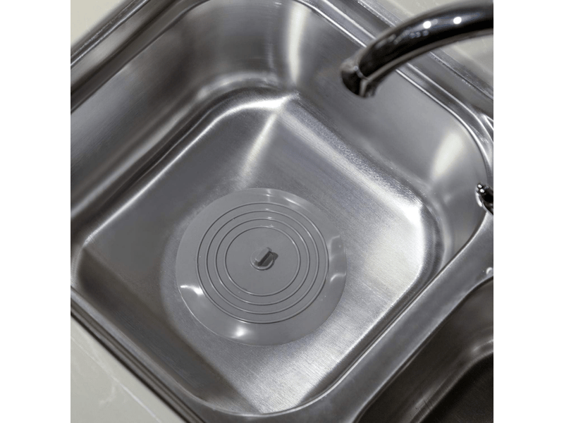  Bouchon de baignoire en silicone, bouchon d'évier, diamètre 15,3 cm, bouchon de vidange universel (1 pièce, gris)  - Conforama D