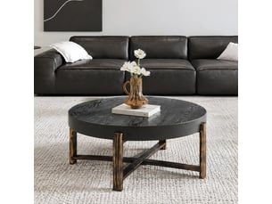 Table basse rond(e) coloris noir LPOSPI - 68 cmx68 cm