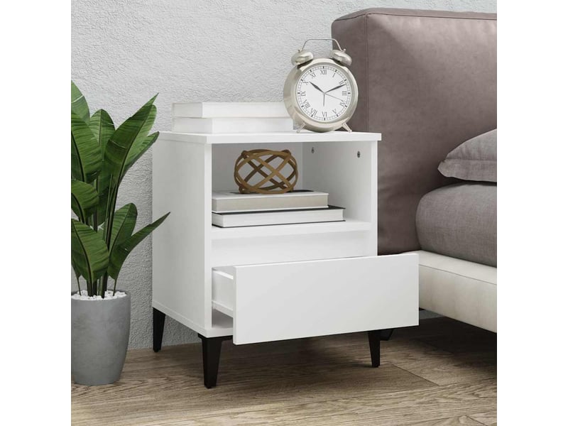  Lot de 2 table de chevet, table d'appoint blanc 40x35x50 cm  - Conforama C