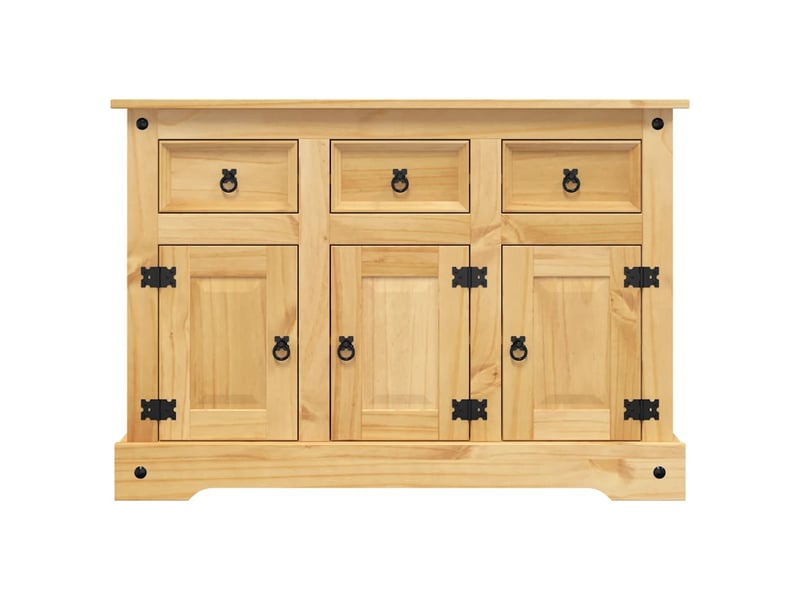  Buffet - bahut - meuble de rangement « corona » marron 112 x 44 x 78 cm bois massif pin mexicain  - Conforama C