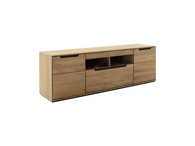  Meuble tv 2 portes 1 tiroir 192.5x45.5x62 cm en chêne - ahri  - Conforama C