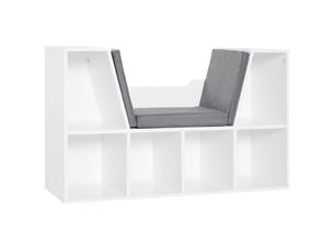 Étagère avec siège intégré 102 x 30 x 61 cm, 6 compartiments, banc rembourré, meuble multifonction pour bureau, salon et chambre