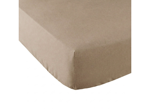Drap housse 140x190+30 cm flanelle de coton jasmine ficelle