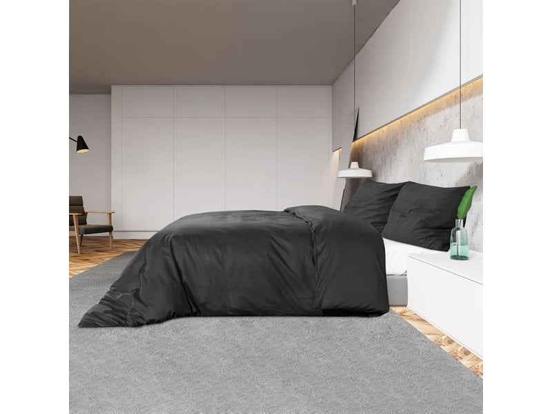 Ensemble de housse de couette noir 140x200 cm coton - Conforama C
