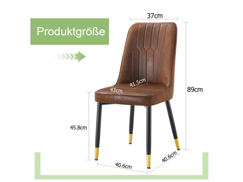 2 chaises brunes modernes – dossier en tissu technique, pieds noirs | salle à manger, cuisine, chambre - Conforama C