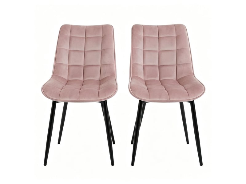  Chaise de salle à manger 2 pièces assise confortable revêtement rembourré design élégant  - Conforama E