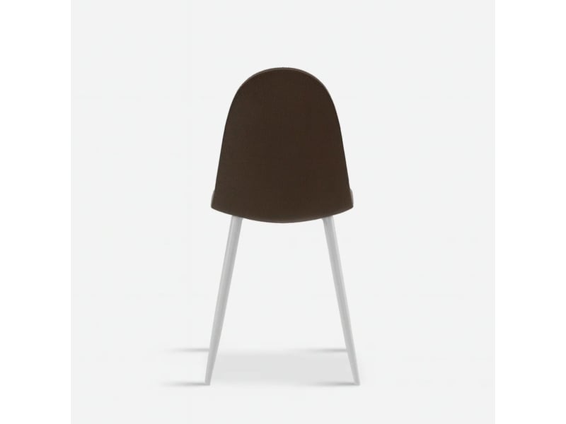  Lot de 4 chaises de salle à manger en similirattan rembourrées evelyn - marron  - Conforama D