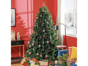 Sapin de noël artificiel 210 arbre de noël avec support en métal pliable, décoration de noël réaliste, 1674 branches
