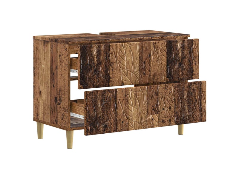 Meuble sous lavabo de salle de bain delft bois ancien cf64853 - Conforama C