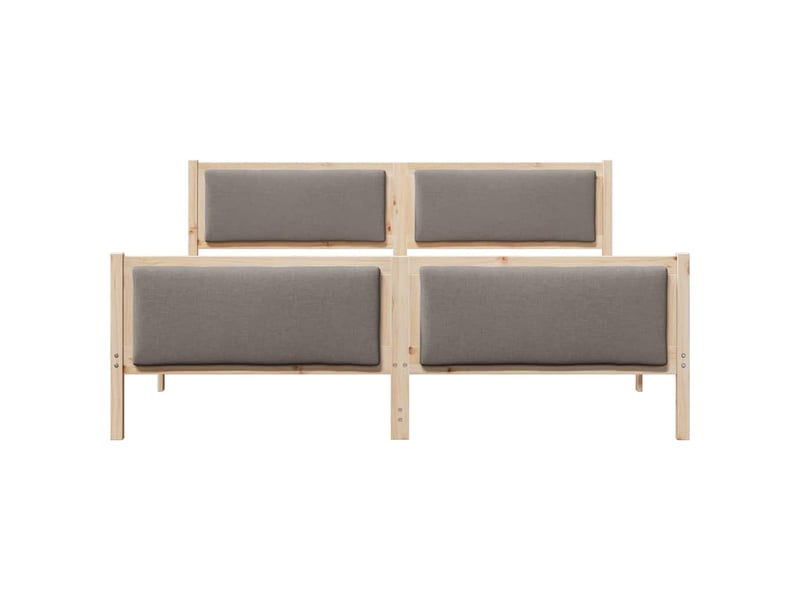  Lit double- lit adulte -  cadre de lit avec tête de lit taupe 200 x 200 cm tissu  - Conforama D